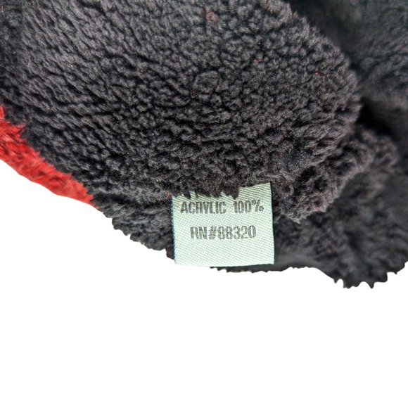 C.C. NWT Fleece Lined Red Plaid Fuzzy Ball Winter Hat Beanie - Picture 7 of 8